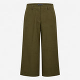 Dark Khaki Wide Leg Tailored Trousers SHORT