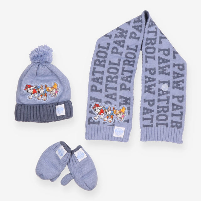 Scarf hat gloves Paw Patrol blue