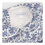 Smocked Long Sleeve Blue Floral Print