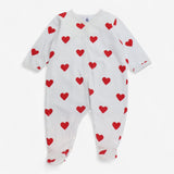 Sleepsuit white with love hearts