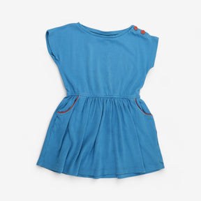 Blue with orange trim skater dress 