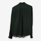 & Other Stories Green Silk Shirt – Long Sleeve, 10