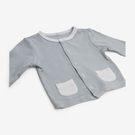 Cardigan - grey stripe with pockets