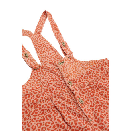 Dungarees Orange Corduroy Animal Print with Brown 