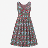 Grey Teal Pink Geometric Leaf Print