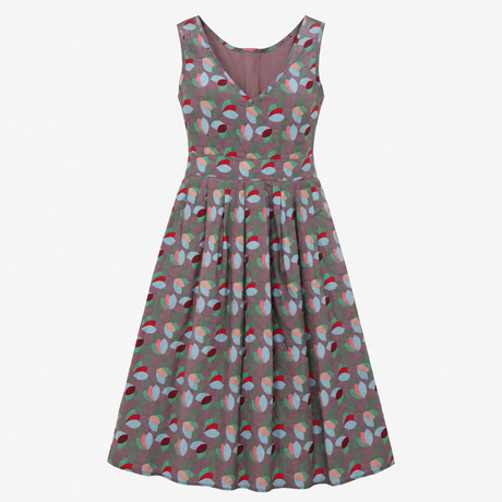 Grey Teal Pink Geometric Leaf Print