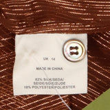 Bronze Metallic Sheer Silk Blend Tie Neck Pleated 