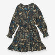 Dress Grey with blue and green florals long sleeve