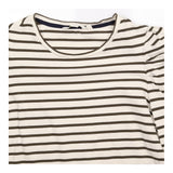 Off White Khaki Stripe 100% Cotton Gathered Puff L