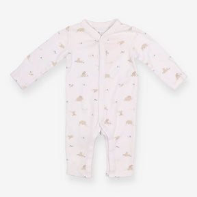 Footless sleepsuit white with baby bear