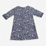 Dress navy and white woodland striped pockets