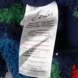 Teddy fleece pramsuit blue/red/green striped