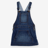 Dress denim pinafore blue floral lining