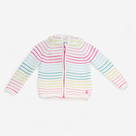Cardigan Stripe pastel zip hood 