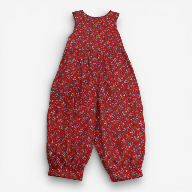 Laura Ashley Jumpsuit Sleeveless Red Blue Flowers