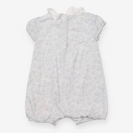Romper white blue floral white collar  SS