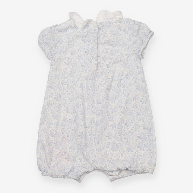 Romper white blue floral white collar  SS