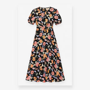 Anthropologie Maeve Black Multicolour Floral Print