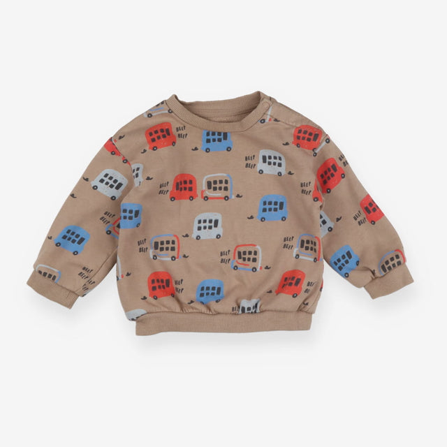 Sweater brown bus beep beep
