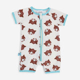 Shortie Romper cream with fox faces