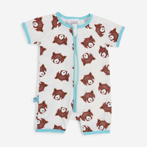 Shortie Romper cream with fox faces
