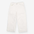 White Wide Leg Cropped Jeans High Waist Denim Trou