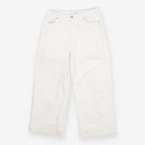 White Wide Leg Cropped Jeans High Waist Denim Trou