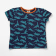 Tee blue dino with orange trim