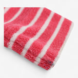 Hoodie Zip Up Pink and White Striped Towelling