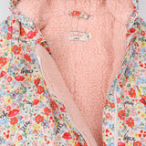 Pramsuit White with Multi Coloured Flowers