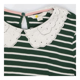 Green & Ivory Stripe Long Sleeve Tee Lace Peter Pa