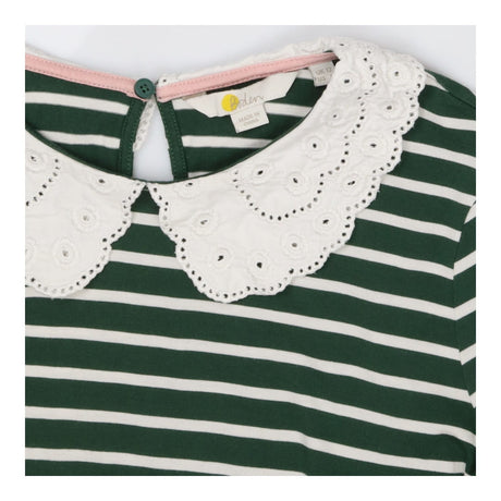 Green & Ivory Stripe Long Sleeve Tee Lace Peter Pa