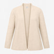 Cardigan Ivory Longline Open Front Ribbed Knit
