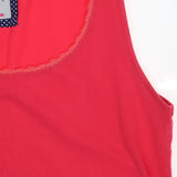 Hot Pink Lace Collar Vest Top Sleeveless Cami Tank