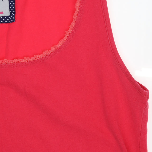 Hot Pink Lace Collar Vest Top Sleeveless Cami Tank