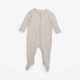 Cream ribbed zipped sleepsuit 