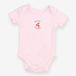 Bodysuit short sleeve pink cherry sweet