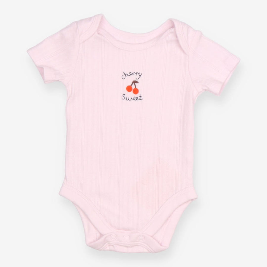 Bodysuit short sleeve pink cherry sweet
