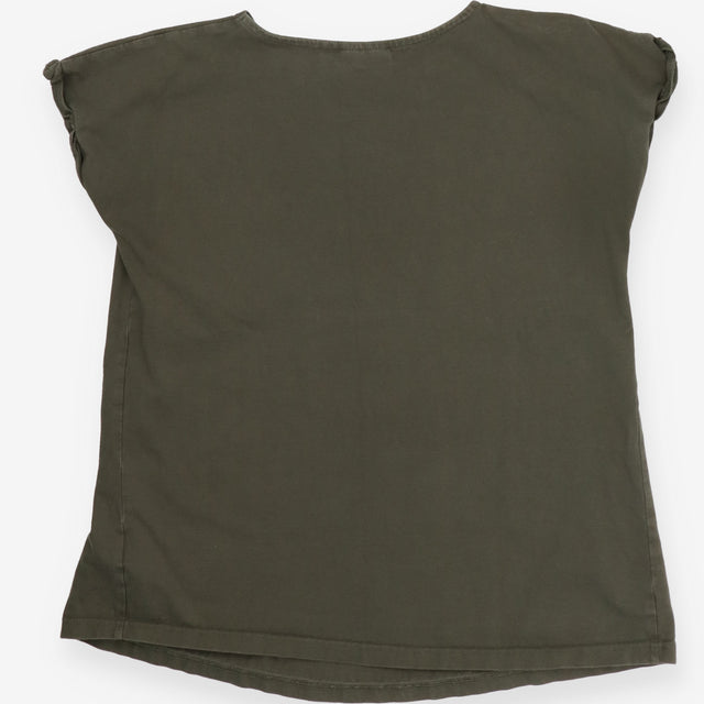 Khaki Green Short Sleeve Cotton Maternity T Shirt
