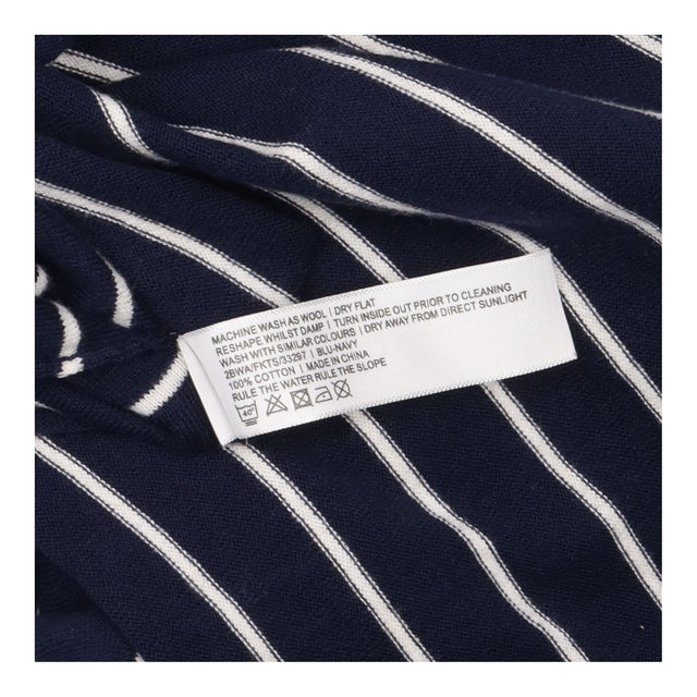 Cardigan Navy Cream Stripe Open Front Long Sleeve
