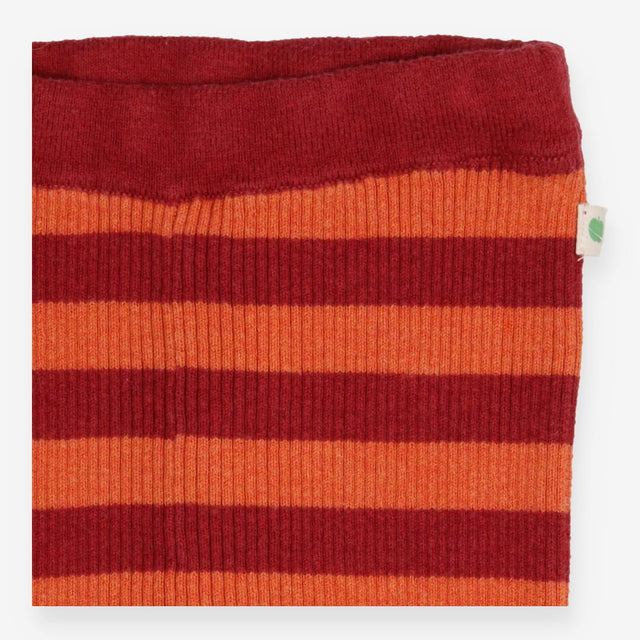 Leggings Knit Orange and Red Striped
