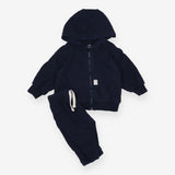Outfits navy hoodie zip and joggers