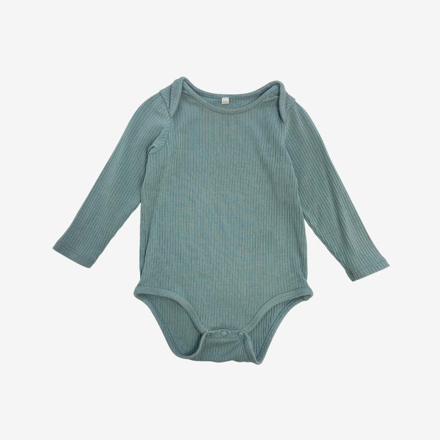 Dusky Blue Ribbed Bodysuit