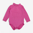Bodysuit pink white spot roll neck 
