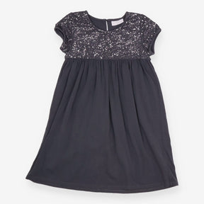 Dress Short Sleeve Grey Sequins