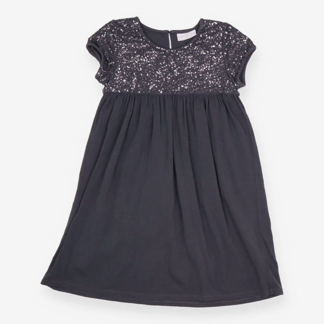 Dress Short Sleeve Grey Sequins