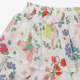 White tiered skirt with fairies and flowers