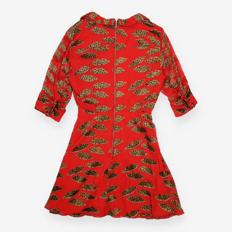 Leopard Lip Red Silk Mini Dress Donald Robertson