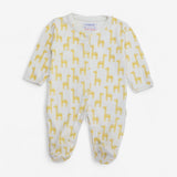 Sleepsuit White with Giraffe Print