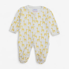 Sleepsuit White with Giraffe Print